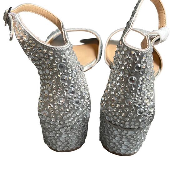 NWOT Jewel Badgley Mischka Woman’s Rhinestone Jillian Block Heel Sandals Size 8 - Picture 3 of 7
